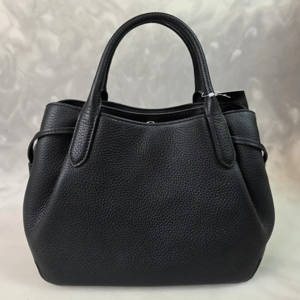 KATE SPADE DUMPLING SMALL SATCHEL SHOULDER CROSSBODY BAG TOTE BLACK LEATHER GOLD - Picture 3 of 14